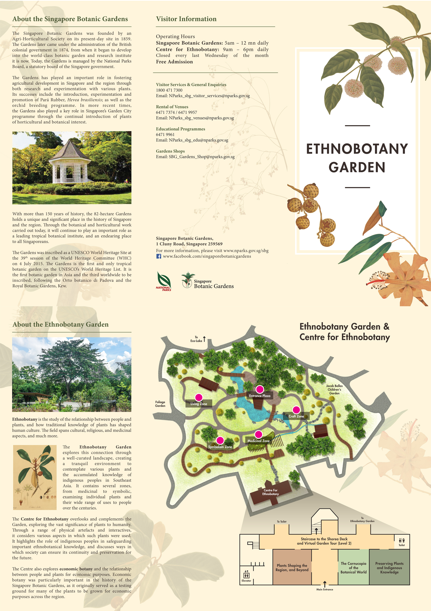 Singapore Botanic Garden Map Maps & Brochures